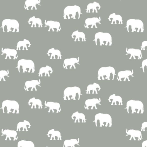 Elephant Silhouette in Sage