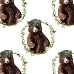 Honey Bear Wreath in Autumn Fog