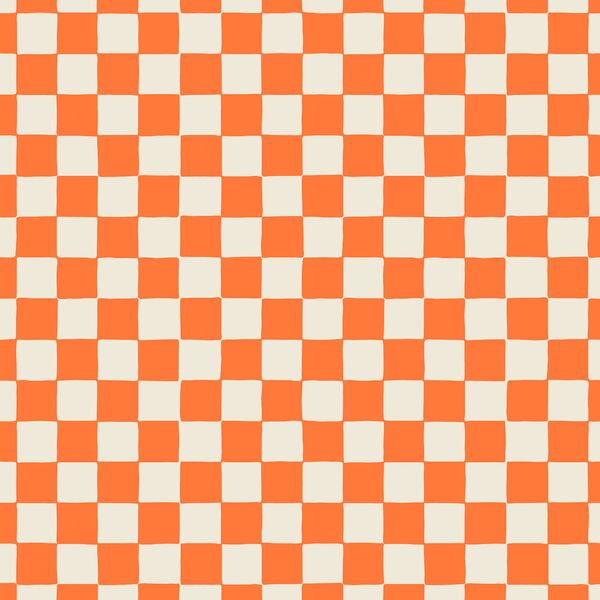 Retro Checkerboard in Bright Orange