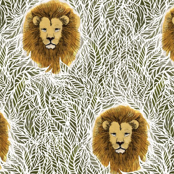 Jungle Lion in Leafy