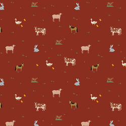 Farm Animals in Crimson