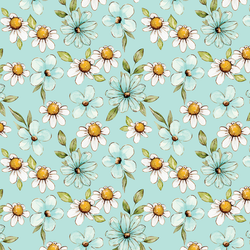 Daisies in Aquamarine