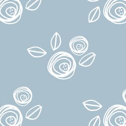Regal Roses in Cashmere Blue