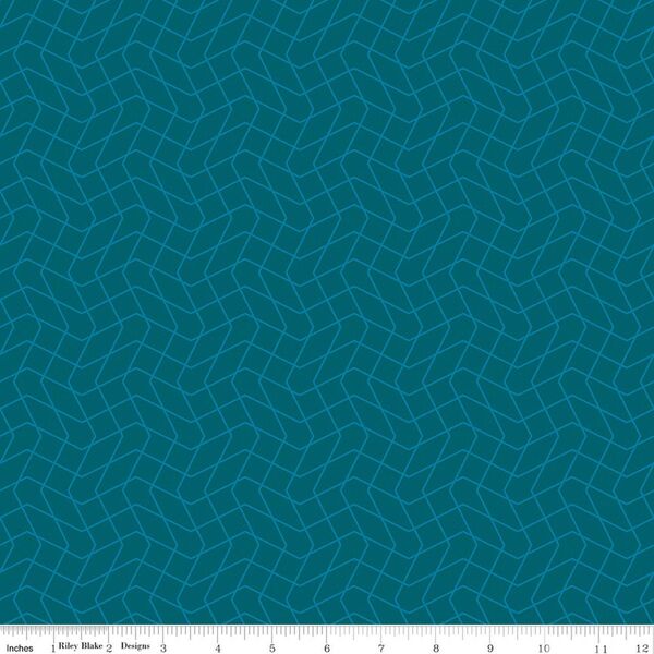 Wavy Grid in Teal