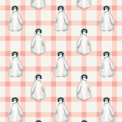 Penguin in Pink Plaid