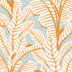 Palm Play in Light Dusty Teal