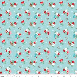 Floral in Aqua