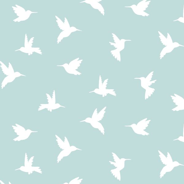 Hummingbird Silhouette in Glacier Blue