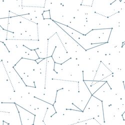 Star Charts in Marine on White