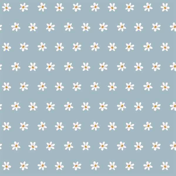 Polka Dot Floral in Dusty Blue