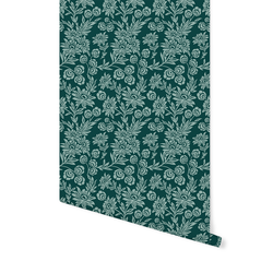 Handpicked Daisies in Emerald Green and Blue Haze