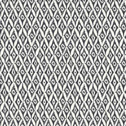 Ikat Diamonds in Charcoal on Cream