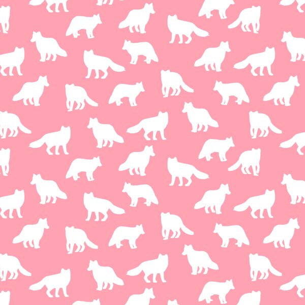 Little Fox Silhouette in Rose Pink