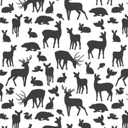 Forest Friends in Onyx on White