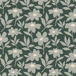 Large Fresh Floral in Bottle Green