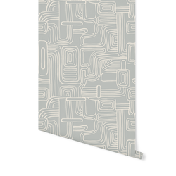 Organic Lines in Cream on Grey