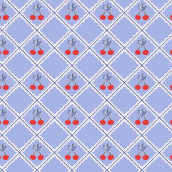 Coquette Cherry Tile in Periwinkle