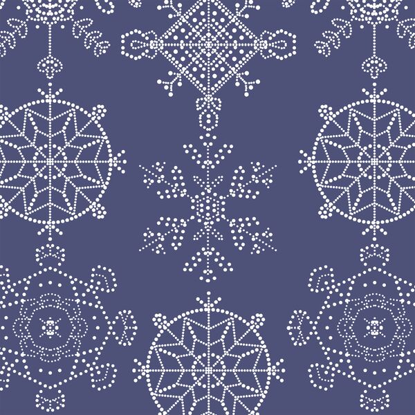 Snowflakes in Indigo