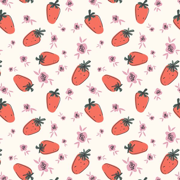 Sweet Strawberries in Berries and Cream