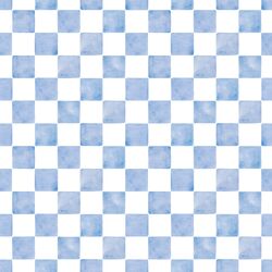 Watercolor Checkers in Sky Blue