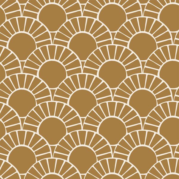 Large Mosaic Sun Tile in Burnt Toffee