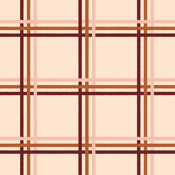 Large Sketched Plaid in Brown Sugar