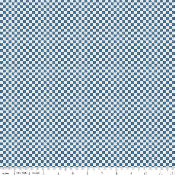 Check Please! in Coastal Blue on Ivory