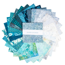 Expressions Batiks 10" Square Pack in Silver Shores