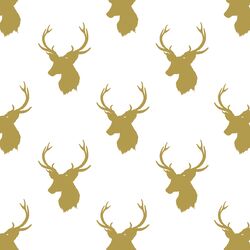 Little Stag Silhouette in Gold on White