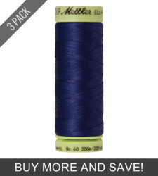 Fire Blue (9240-1078) - Silk Finish Cotton 60wt - 220 Yards (3 Pack)