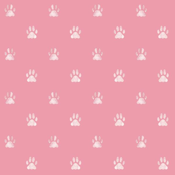 Watercolor Paw Prints in Powder Pink