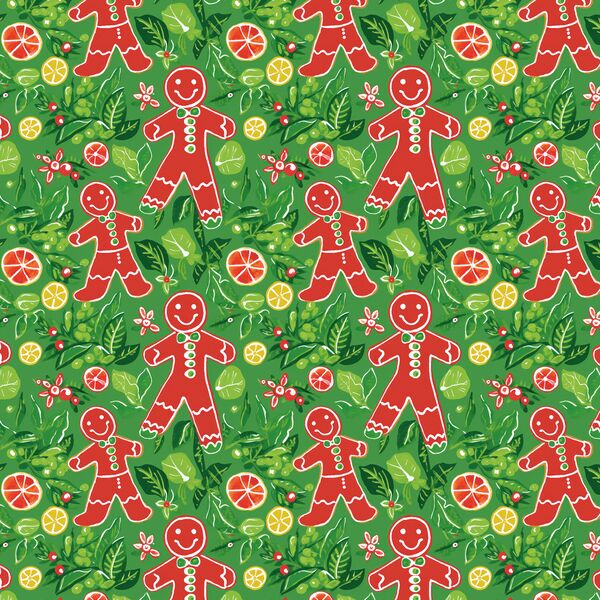 Little Gingerbread Men in Holly