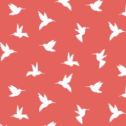 Hummingbird Silhouette in Salmon