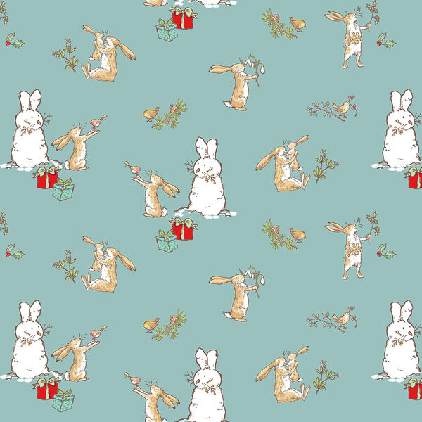 Bunny Scenes in Teal