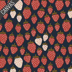 Queen of Berries Canvas in Starry Night Unbleached