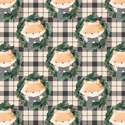 Little Fox on Tartan Plaid in Sweet