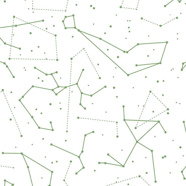 Star Charts in Pistachio on White