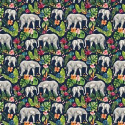 Little Blooming Elephants in Navy