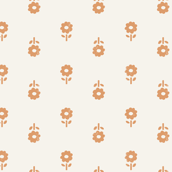 Large Folk Daisy Blockprint in Butterscotch