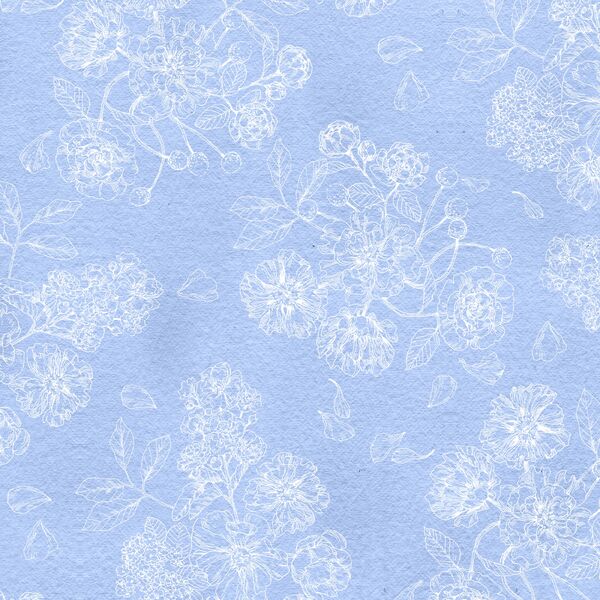Floral Toile in Blue