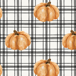 Pumpkins in Farmhouse Plaid