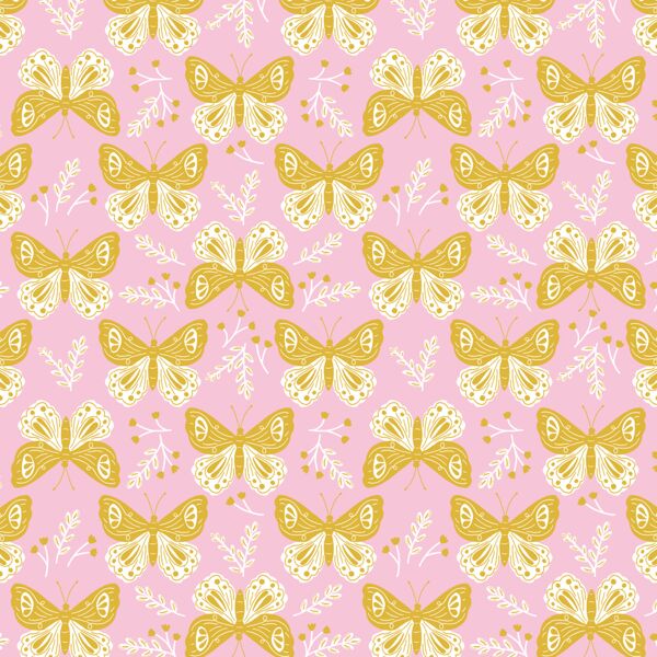 Pretty Butterflies in Pink Rose