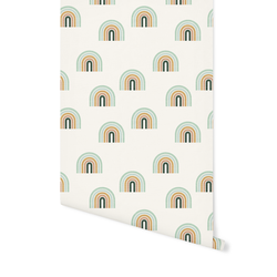 Retro Rainbows in Green and Mustard