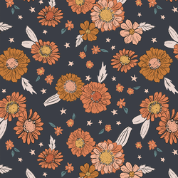 Floral Stardust in Charcoal
