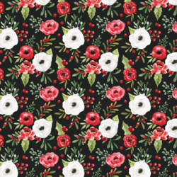 Little Winter Roses in Midnight