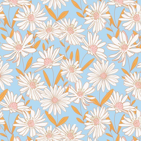 Daisy Fields in Autumn Sky