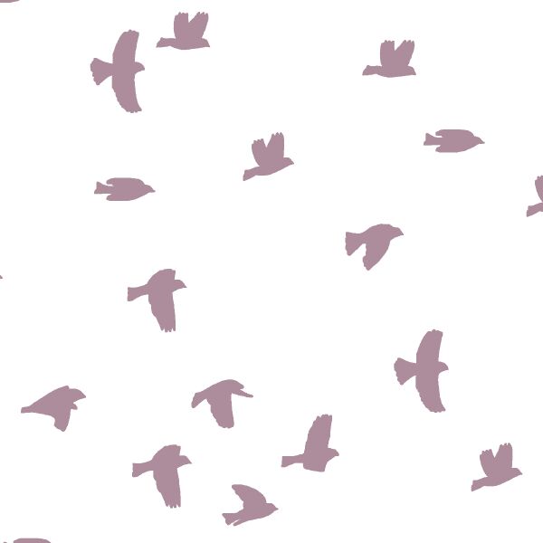Flock Silhouette in Celestial on White