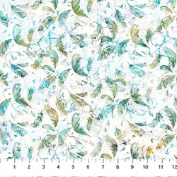 Feathers in White Multi