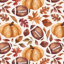 Footballs and Pumpkins in Cream