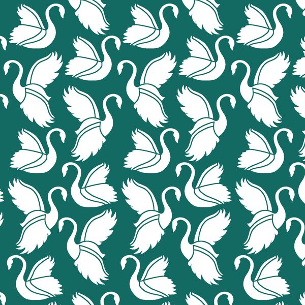 Swan Silhouette in Emerald